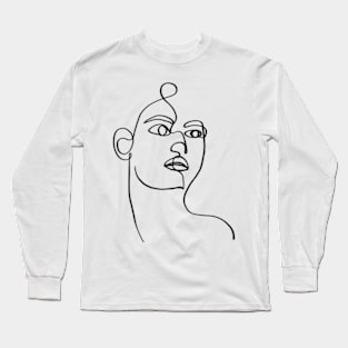 Beautiful women one line art Long Sleeve T-Shirt